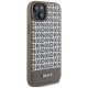 DKNY dėklas iPhone 15 telefonui Leather Printed Pattern MagSafe, rudas