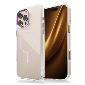 Dėklas Clear Thin Mag telefonui iPhone 17 Air 6,6", rožinis