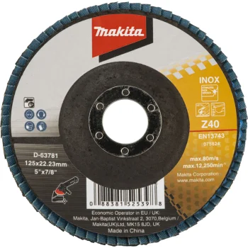 Lapelinis šlifavimo diskas Makita 125 mm Z40, 22.23 mm, mėlynas