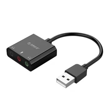 Išorinė garso plokštė Orico SKT3 USB-A su 3.5 mm jungtimis, juoda