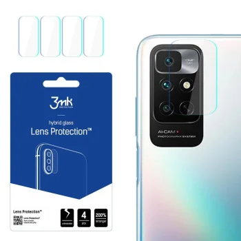 3MK Lens Protection hibridinis kameros stiklas Xiaomi Redmi Note 11 4G, 4 vnt.