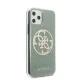 Guess dėklas iPhone 11 Pro GUHCN58PCUGLKA Glitter 4G Circle, chaki