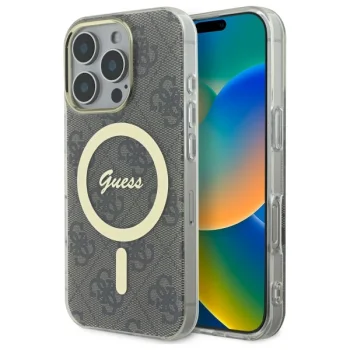 Guess IML 4G MagSafe Case for iPhone 16 Pro Max, Brown