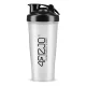 4Fizjo PRO Sports Shaker with Mesh and Ball, 650 ml, Transparent/Black