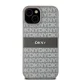 DKNY Mono Stripe & Metal Logo dėklas iPhone 15 Plus telefonui, smėlio spalvos