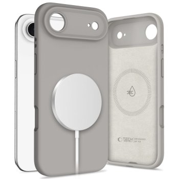 Tech-Protect iPhone 17 Air Silicone MagSafe dėklas, pilkas