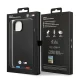 BMW iPhone 14 Case Leather Stamp Tricolor, Black