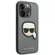 Karl Lagerfeld Saffiano Karl\'s Head Patch dėklas iPhone 14 Pro Max - sidabrinis
