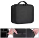 Practical travel cosmetic case with adjustable compartments, black