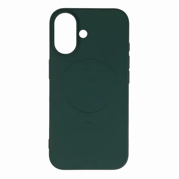 iPhone 16 dėklas Liquid Silicone Case MagSafe, tamsiai žalias