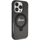 Guess Ring Stand Script Glitter MagSafe dėklas iPhone 15 Pro Max, juodas