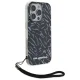 Karl Lagerfeld dėklas iPhone 16 Pro su virvele Zebra, violetinis