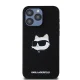 Karl Lagerfeld dėklas iPhone 15 Pro Max telefonui Silicone Choupette Head MagSafe, juodas