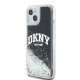 DKNY dėklas iPhone 15 telefonui Liquid Glitters Arch Logo, juodas