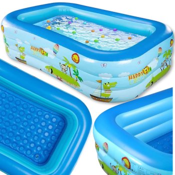 Large Inflatable Garden Pool for Family and Kids, 165 x 110 x 40 cm