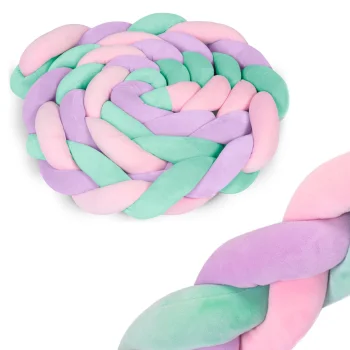 Ricokids apsauginė pynė lovytei, 3 m, mėtų/rožinė/violetinė