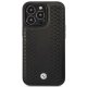 BMW Leather Diamond Pattern MagSafe dėklas, skirtas iPhone 14 Pro, juodas