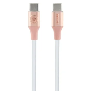 Guess USB-C į USB-C laidas 1.5m su greituoju įkrovimu, rožinis