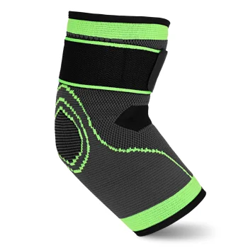 Elastingas alkūnės įtvaras 4Fizjo FLEX, L dydis, pilka-žalia-juoda