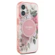 Guess dėklas iPhone 16 telefonui IML Flower & Tonal Circle MagSafe, rožinis