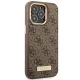 Guess 4G Logo Plate MagSafe dėklas iPhone 14 Pro telefonui, rudas