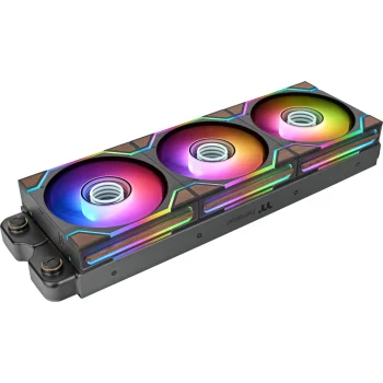 Korpuso ventiliatoriai Thermaltake SWAFAN 120 EX INFINITY Wood Edition, 3 vnt., 120 mm, juodas