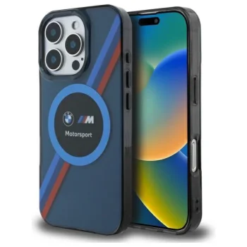 BMW BMHMP16X23HTPUV iPhone 16 Pro Max 6.9" navy blue hardcase Motosport IML Circle MagSafe