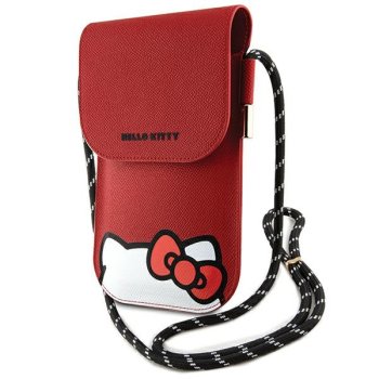 Hello Kitty Leather Hiding Kitty Cord telefonas krepšelis, raudonas