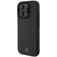 Mercedes Textured And Plain Leather MagSafe dėklas iPhone 16 Pro telefonui, juodas