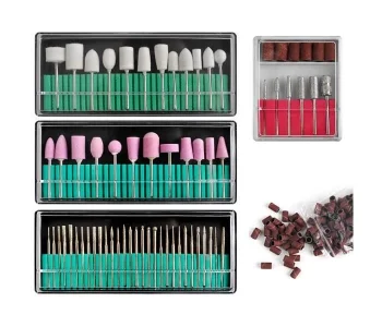 160 Pcs Nail Drill Bit Set (Diamond, Stone, Felt) for Manicure, Pedicure & Podiatry
