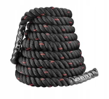 Funkcinis treniruočių virvė 4Fizjo Power Rope, 12 m, juoda