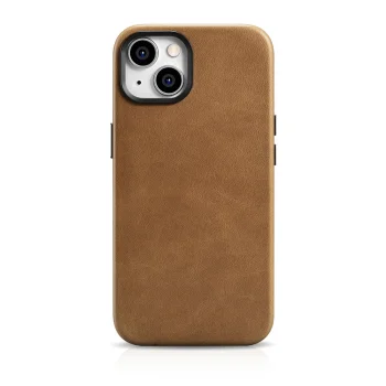 iCarer odinis dėklas iPhone 14 Plus su MagSafe Oil Wax WMI14220703-TN, rudas