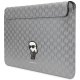 Karl Lagerfeld Saffiano Monogram Ikonik 14\" nešiojamojo kompiuterio dėklas, sidabrinis