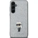 Karl Lagerfeld dėklas Samsung Galaxy A35 telefonui Fixed Glitter Ikonik, sidabrinis