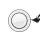 Glow 308 LED padidinamoji lempa su stalo gnybtu, juoda
