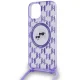 Karl Lagerfeld dėklas iPhone 15 / 14 / 13 su virvele Crossbody Monogram, violetinis