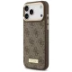 Guess 4G Logo Plate MagSafe dėklas, skirtas iPhone 17 Pro Max, rudas