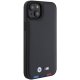 BMW iPhone 15 Plus Case Leather Stamp Tricolor, Black
