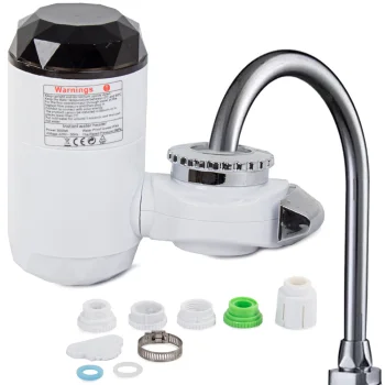 Electric Instant Water Heater Tap with LCD Display, 3000 W, White