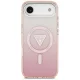 Apsauginis dėklas Guess IML Gradient Triangle Logo MagSafe skirtas iPhone Air, rožinis