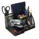 Metal Mesh Desk Organiser with 7 Compartments and Drawer, Black