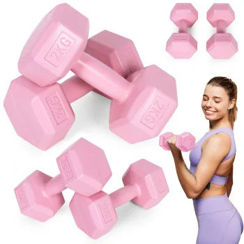 Šešiakampiai svarmenys MOVEPRO 2x2 kg, rožiniai