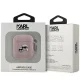 Karl Lagerfeld dėklas AirPods 1 / 2 ausinėms Monogram Karl & Choupette Head, rožinis
