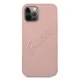 Guess iPhone 12 / 12 Pro Case Saffiano Vintage Script, Pink