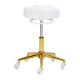 Hairdressing Stool Gabbiano D054G, White and Gold