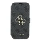 Guess 4G Metal Logo atverčiamas dėklas iPhone 16 telefonui, juodas