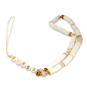 Guess Heishi Beads telefono pakabukas, baltas