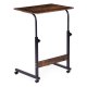 ModernHome Mobile Laptop Table, Adjustable Height, Walnut