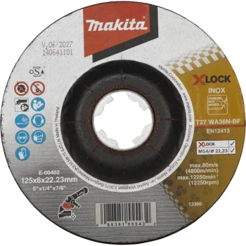 Šlifavimo diskas Makita E-00402 125 x 6 mm X-LOCK metalui ir nerūdijančiajam plienui