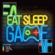 „Forever Light“ PLEXI LED neoninė iškaba „EAT SLEEP GAME“, įvairiaspalvė